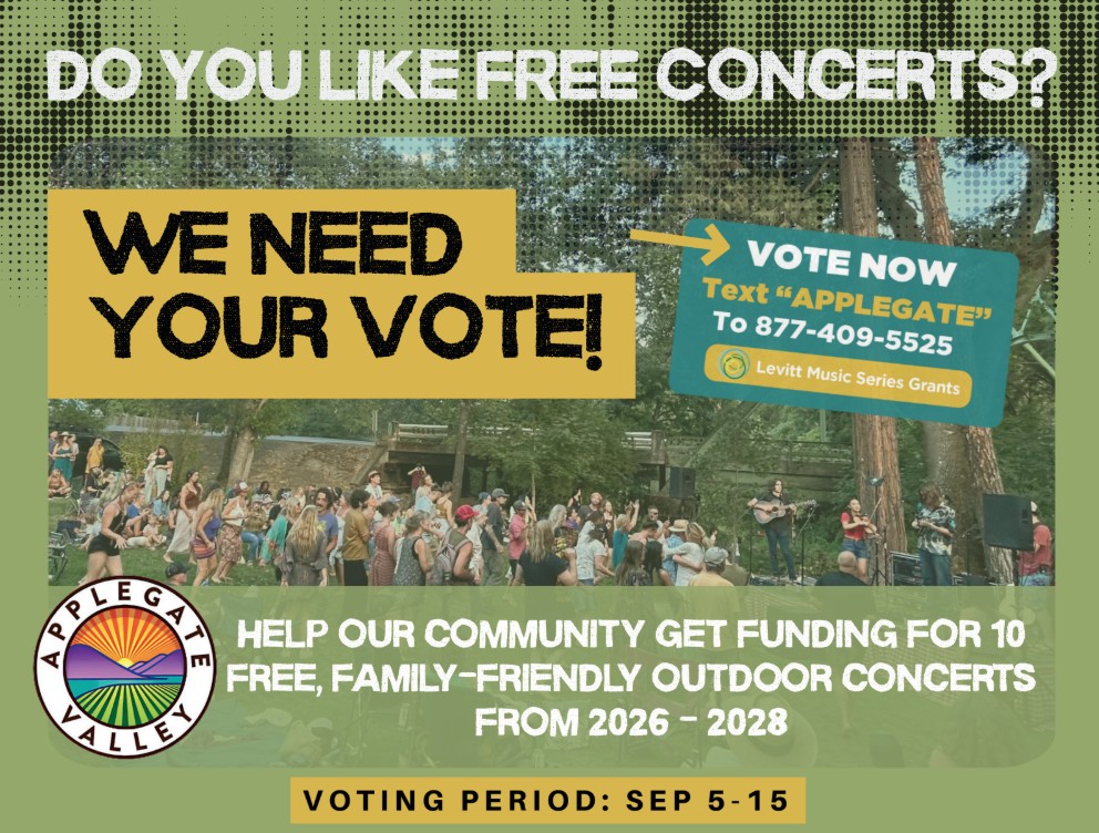 Applegate Valley Enters National Vote for Levitt AMP Concert Series Funding